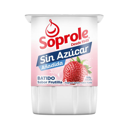 Yoghurt  Batido Sin Azúcar Sabor Frutilla Pote, 155 gr | Apishop