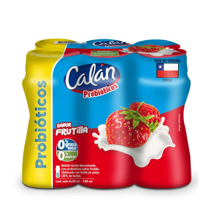 Bebida Láctea Probiótico Sabor Frutilla Pack Botella, 6 Botellas 90 cc c/u | Apishop