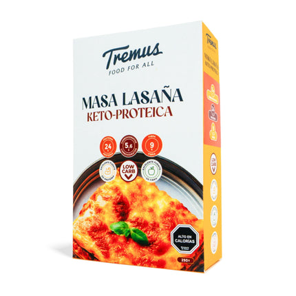 Masa Lasaña Keto y Proteica, Marca Tremus