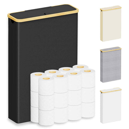 Almacenamiento de papel higiénico SpaceAid extra grande, 24 rollos, color negro