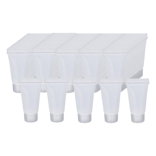 100 Uds. Botella vacía de tubos blandos de 5ml con tapas de plástico portátil recargable. Contenedor. para crema Botella para apretar champú. - mate blanco mate