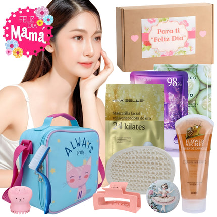 Kit cuidado facial  y corporal + accesorios belleza regalo mujer