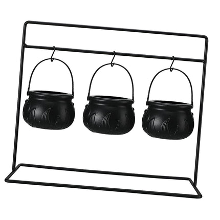 Cuencos Para Dulces De Halloween, Accesorios De Escena Con Estante De Hierro, Cuencos Para Servir De Brujas Negras, 3 Cuencos