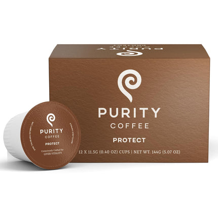 Cápsulas de café Purity Coffee PROTECT con alto contenido de antioxidantes, 12 unidades