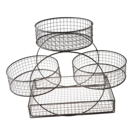Cesta De Frutas Escalonada, Rejilla De Hierro Para Encimera De Cocina, Para Patatas, Aperitivos, Pan, Color Negro