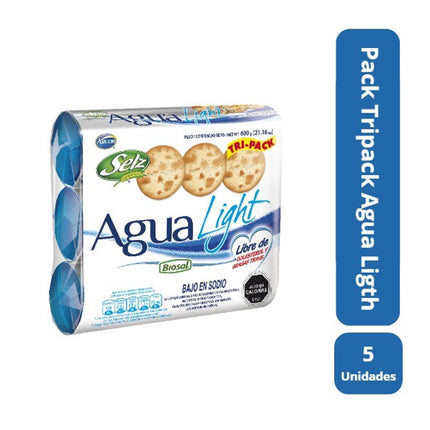 Pack 5 tripack Galletas De Agua Selz Light 600g