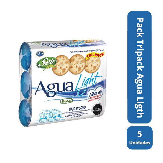 Pack 5 tripack Galletas De Agua Selz Light 600g