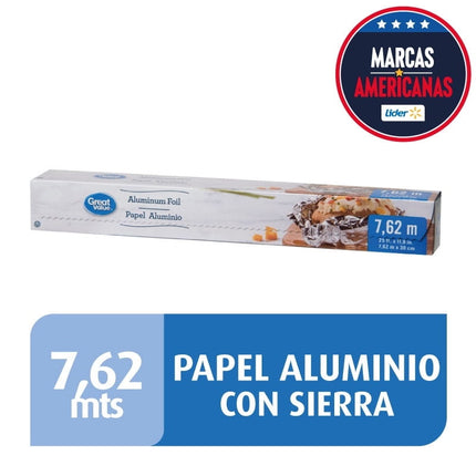 Papel Aluminio 7,62 Metros Corte Sierra, 1 Un