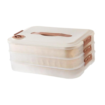 Contenedor De Almacenamiento De Alimentos Con Asas Y Tapas Para Pasta De Aperitivos De Carne De Tres Capas