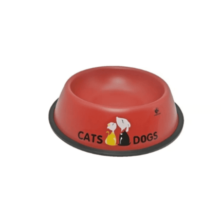 Plato Mascota Perro Gato Comedero Metal 17 Cm Rojo