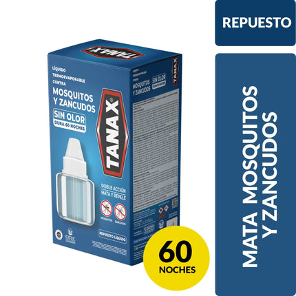 Insecticida Eléctrico Repuesto Termoevaporable Mata Mosquitos y Zancudos sin Olor, 27.5 ml