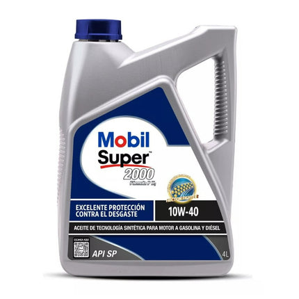 Aceite Mobil Super 2000 10W40 Semisintético | Diésel y Gasolina | 4L | Protección Extrema