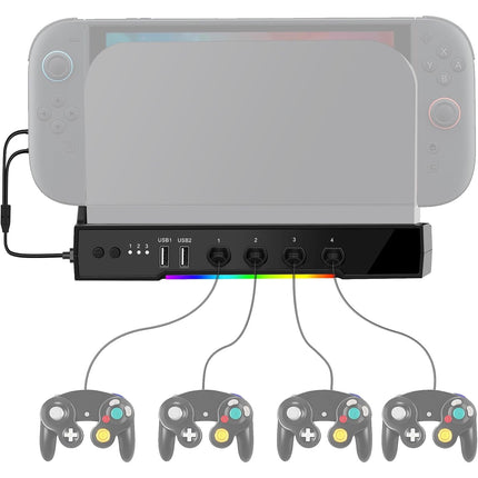 Dock de ventilador de refrigeración con expansión USB e interfaz de gamepad NGC para Nintendo Switch 2 - Base de refrigeración Plug & Play