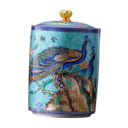 Contenedor De Almacenamiento De Té, Bote De Té De Cerámica Esmaltado Para Azúcar, Café, Té Suelto, Azul Claro
