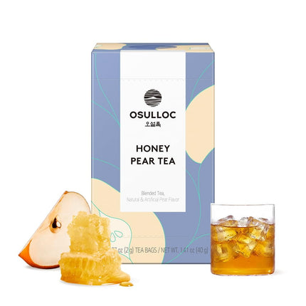 Tea Osulloc con miel y pera, sabor dulce a pera y miel, 20 bolsitas