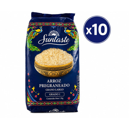 Pack 10 bolsas de 1 kg de arroz pregraneado grado 1