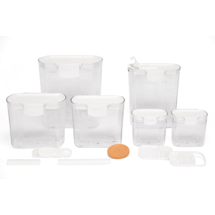 Juego de recipientes herméticos ProKeeper Baker's para almacenar harina, azúcar y más, mantiene los ingredientes frescos, con accesorios (blancos)