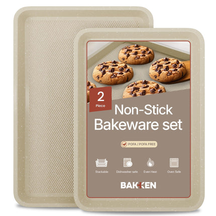 Set de bandejas para galletas Bakken Swiss antiadherentes con acabado mármol, 2 piezas