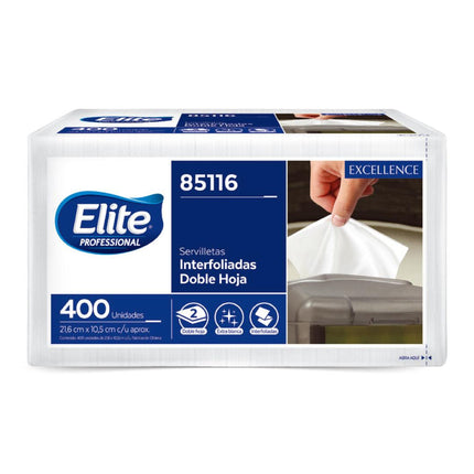 Elite Servilleta Interfoliada Doble Hoja 400 unid | Apishop.cl