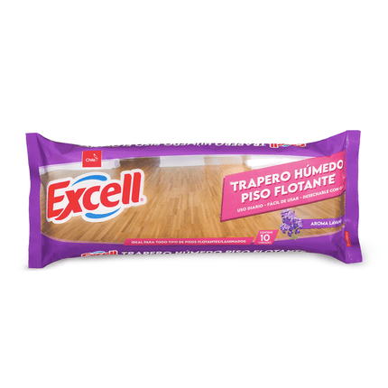 Excell Trapero Humedo Pisos Flotantes Lavanda 10 unid | Apishop.cl