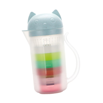 Jarra De Agua Con Tazas Con Tapa, Jarra De Té Helado Para Té, Agua Caliente/fría, Azul