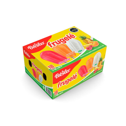Helado Paleta Frugelé Sabor Frambuesa, Naranja y Piña Caja, 18 Un - Bresler | Apishop