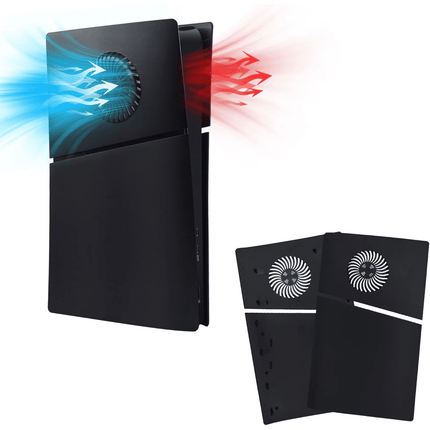 Cara Placas Para PS5 Slim Digital Edition Sólo, Anti-Scratch Paneles de Reemplazo Cubierta Placas Shell Caso Con Ventilación de refrigeración para PlayStation 5 Slim Digital Edition Consola-Negro