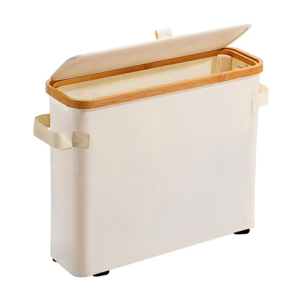 Caja De Almacenamiento De Rollos De Papel Higiénico De Bambú, Organizador Grande Para Baño