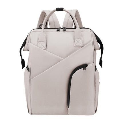 Bolsa De Pañales De Viaje Tote Mochila De Hombro Piel De Costura Reforzada De Gran Capacidad