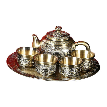 Juego De Té De Kung Fu Con Bandeja, Tetera Reutilizable Para Fiestas, Picnics Y Oficinas