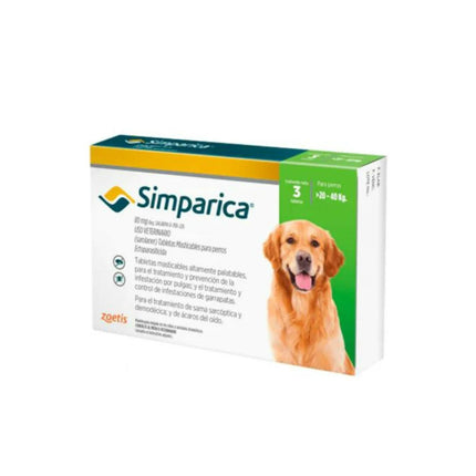 Antiparasitario Externo Zoetis Simparica 20 A 40 Kg 3 Cp