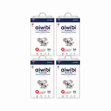 Pack 4 Pañales Aiwibi Dulce Noche Talla M