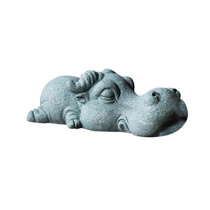 Animal De Piedra Arenisca Verde Mini Té Mascota Estatuilla Decoración Recuerdo Búfalo