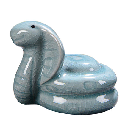 Cerámica Té Mascota Linda Artesanía Escultura Animal Para Estantería Café Salón De Té Serpiente