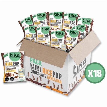Mini Rice Pop Tika 22g Chocolate Avellanas Pack 18 Colaciones