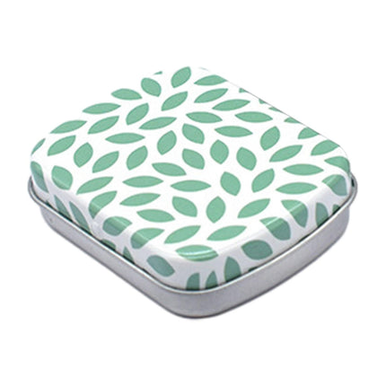 Caja De Lata Con Bisagras De Metal, Contenedor Con Tapa, Lata, Caja De Dulces, Mini Caja De Lata Pequeña, Hoja Verde