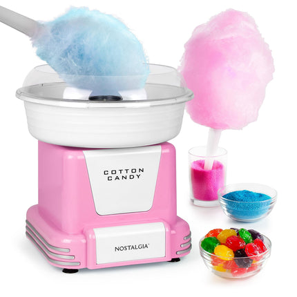 Máquina de algodón de azúcar Nostalgia Retro para niños con accesorios
