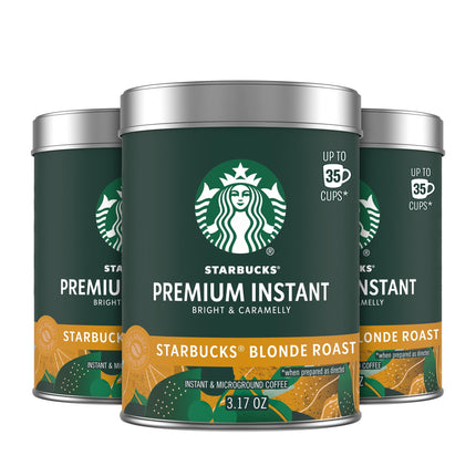 Café instantáneo Starbucks Premium Blonde Roast, 3 latas de 94 ml