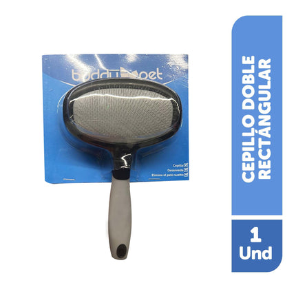 Cepillo Doble Rectangular para Mascotas, 1 Un