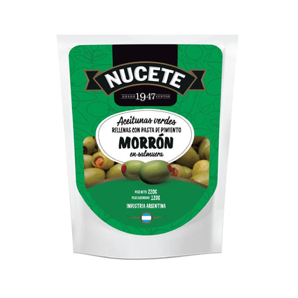 Aceituna Verde Rellena Pimiento, Drenado 120 g - Neto 220 g | Apishop