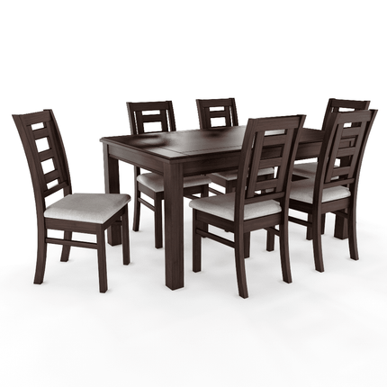 Juego de Comedor Sevilla 6 Sillas Chocolate Mesa Rectangular Madera