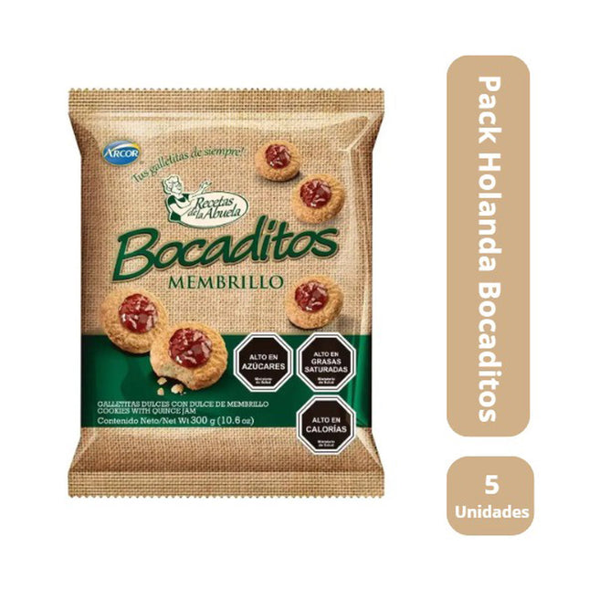 Pack 5 Galleta Holanda Bocaditos 300 Grs