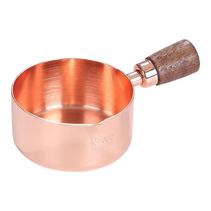 Olla De Leche De Acero Inoxidable Con Mango De Madera Corta 80ml 6x3.2cm