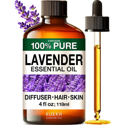 Aceite esencial de lavanda KUKKA 120 ml para cabello, piel y aromaterapia