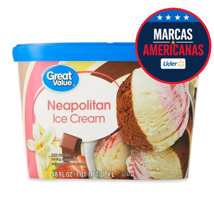 Helado Neapolitan Pote, 1,4 L - Great Value | Apishop