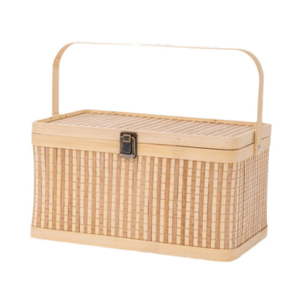 Cesta De Regalo Para Picnic Cesta Tejida De Bambú Versátil Para Repostería, Bocadillos Y Pan