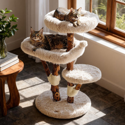 Jabones estéticos Cat Tree Tower para gatos grandes con piel sintética