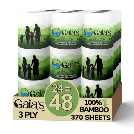Papel higiénico GAIA'S Premium Organic Bamboo 24 Mega Rollos