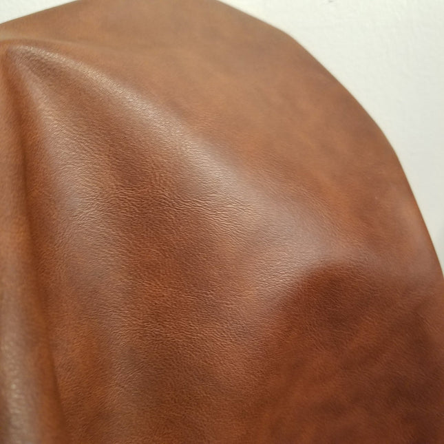 Tela NAT Leathers, coñac, marrón rústico, bicolor, vegano, 0,9 mm