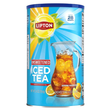 Mezcla de té helado Lipton sin azúcar, 28 cuartos de galón (paquete de 6)
